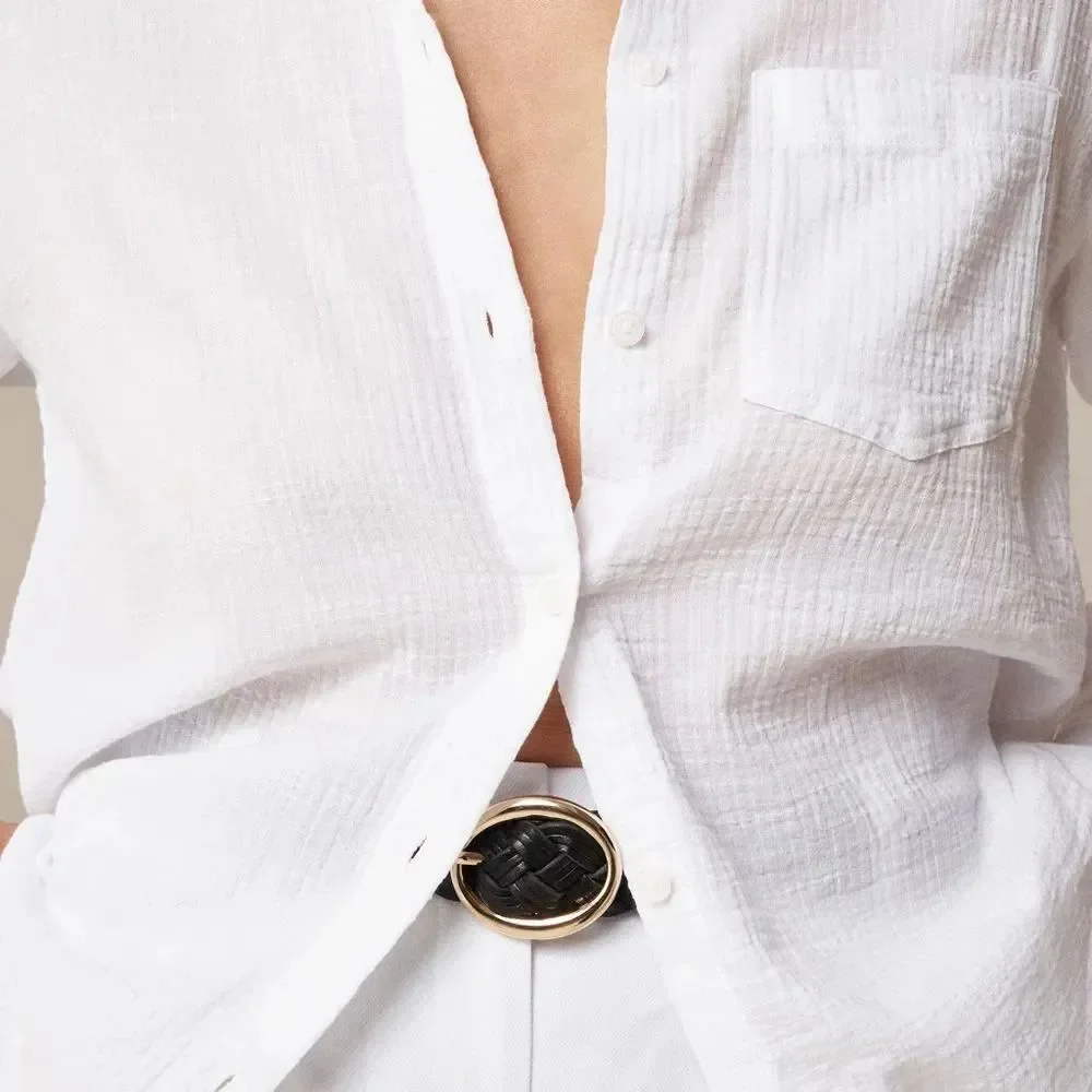 NWT J CREW Garçon classic shirt in gauze in white